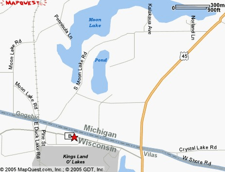 Map of Land O Lakes Wisconsin